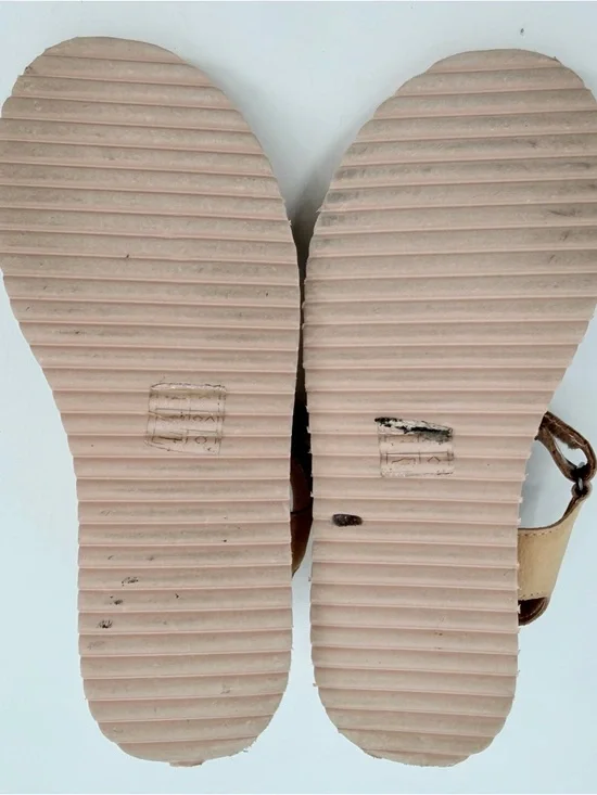 Madewell Sandals Womens 7 Tan Beige Leather MAGGIE Colorblock Flatform Comfort - Picture 11 of 11